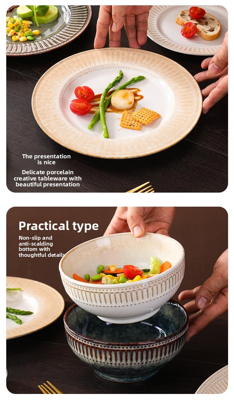 Ceramic cup latte art coffee cup and saucer set for couples, vintage style coffee cup, Japanese ins light luxury retro