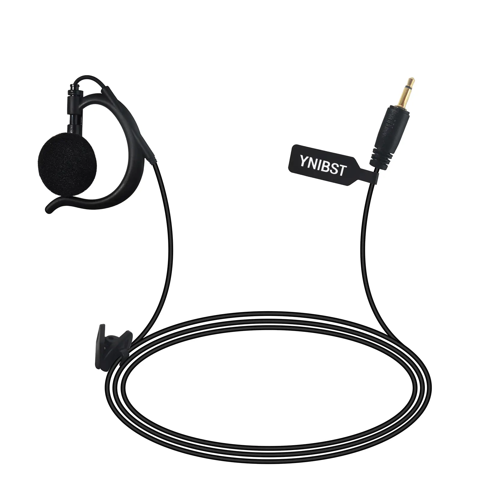 YNIBST 2.5mm Listen Only Earpiece Straight Plug Tactical Headset G Shape Soft Ear Hook Wired Headphones Compatible with Transceivers/Radio Shoulder Speaker Mics 2.5mm Audio Jacks for police, security patrols, construction, and event staff