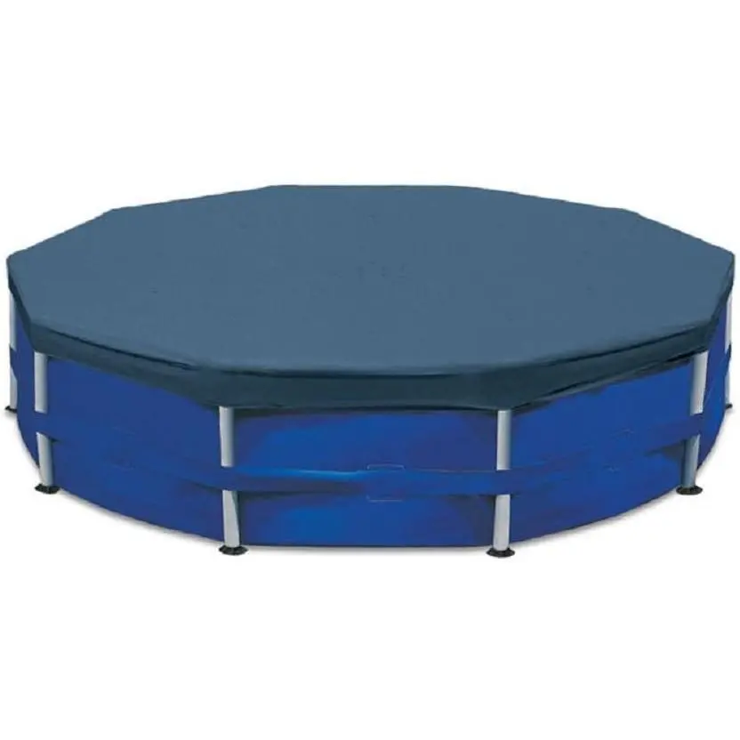 10ft Round Shape Outdoor Metal Frame Swimming Pool Cover - Synthetic Material Debris Guard for Pool Owners