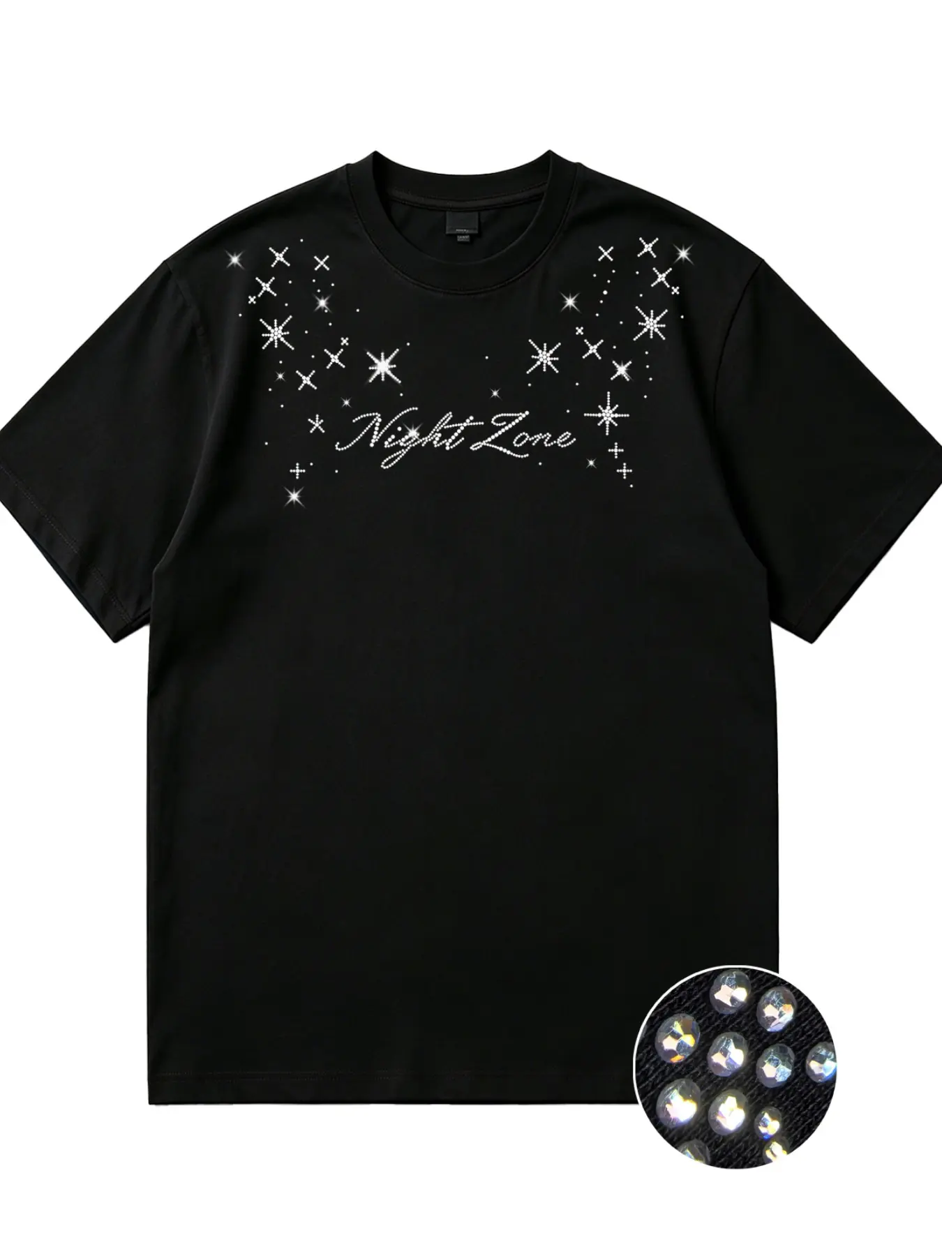 Men's T-shirt, Star of Nightclub Rhinestone Printed T-shirt ✨, casual loose fit, breathable fabric, unisex style