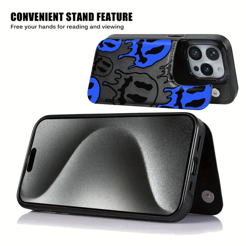 Phone Case: Fun emoji design, functional phone protective case with built-in card slots, can hold bank cards, transportation cards, and various other cards, making it an ideal birthday gift. Suitable for iPhone 17/16/15/14/13/12.