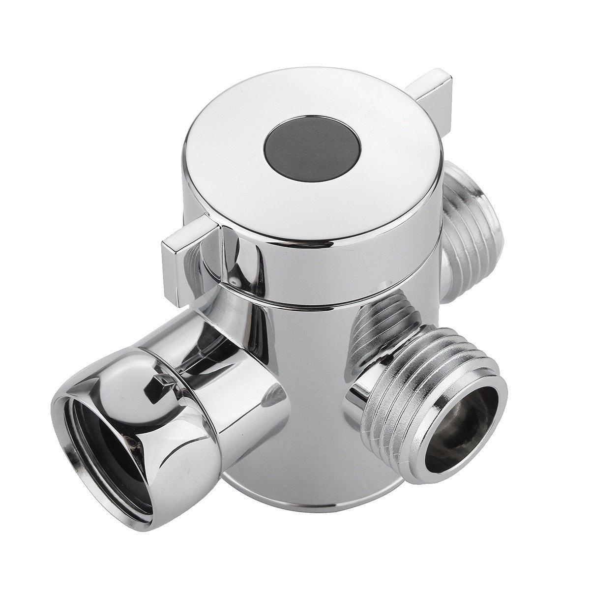 Bathroom 3-Way Diverter Socket - Faucet, Overhead Shower, and Shower Arm 3-Way Splitter & Mounting Adapter