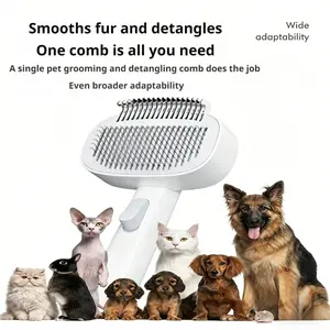 2-in-1 Pet Brush: Detangle & Groom in One Go  Effortless Knot Removal & Shedding Control