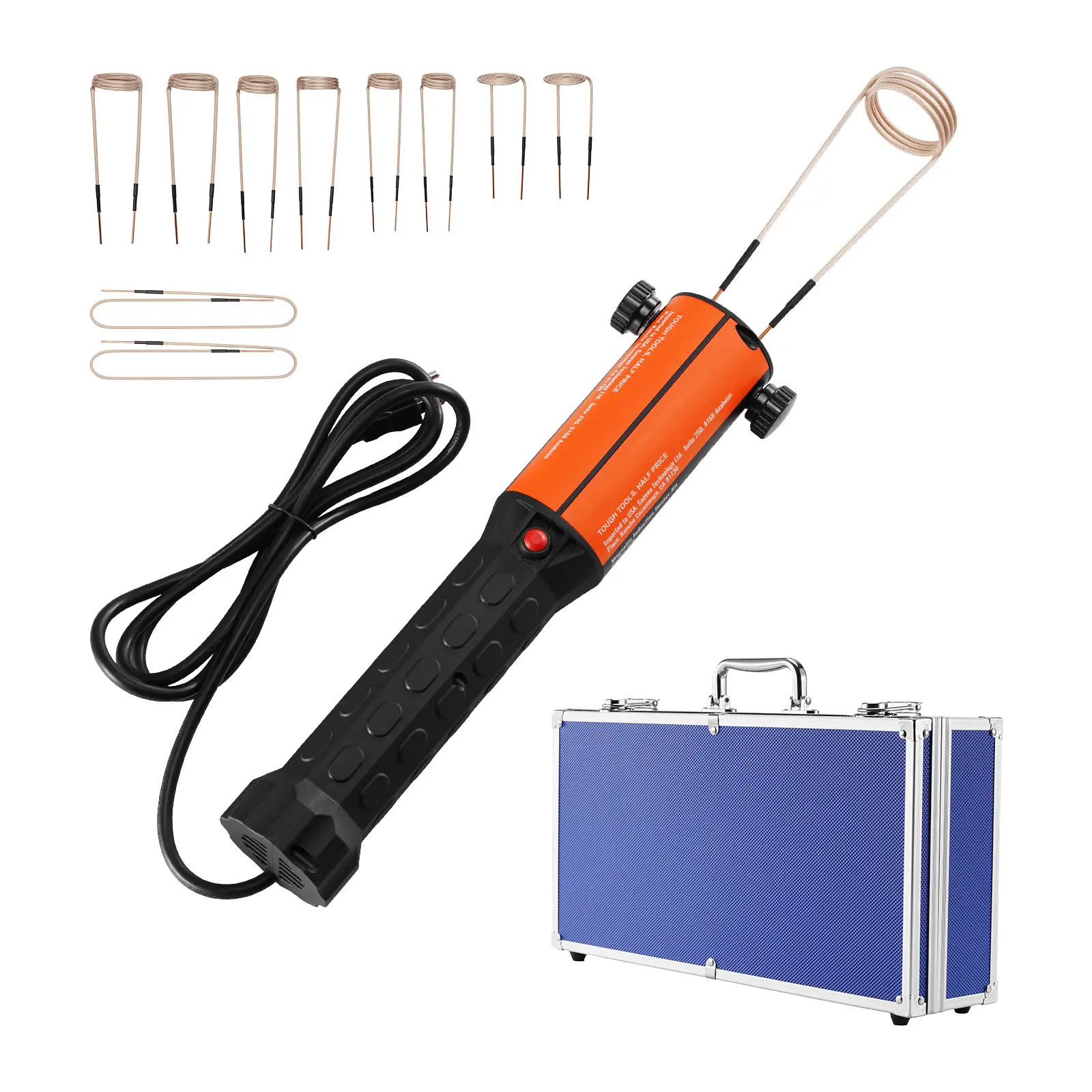 Magnetic Induction Heater Kit, 1000w 110V Portable Hand-held Induction Heater with 10PCS Induction Coils, No-Flame Induction Heater Bolt Remover with Case, Fit for Removing Rusty Bolts & Nuts