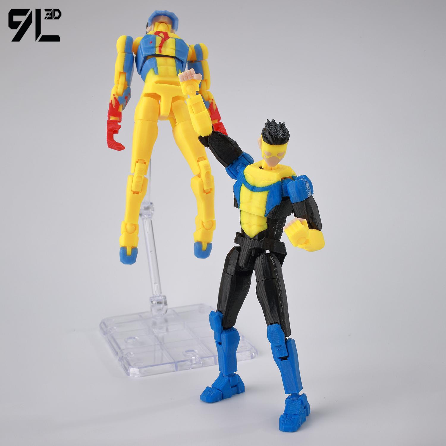 9L3D Printed Invincible Tech Jacker T13 Lucky13 Action Figure Dummy13 Motorcycle Multi-Jointed Collectible Model Toy Titan13