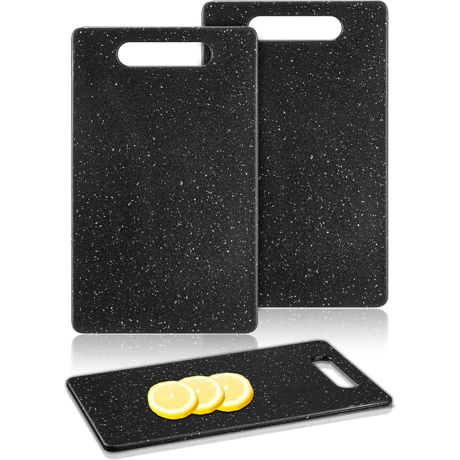 2 Count Small Cutting Board for Kitchen Mini Plastic Cutting Board Set Bar Dishwasher Safe Granite Color Cutting Board for Camping Food Fruits Prep Vegetables Easy Grip