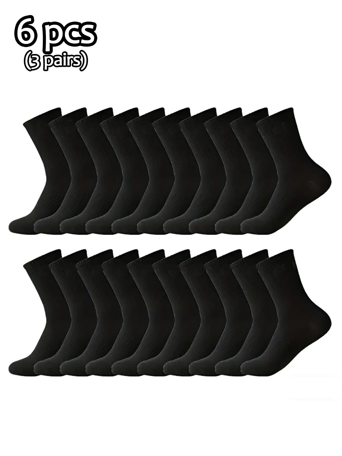 Black Dress Socks for Men 5 Pairs Solid Crew Socks Soft Breathable for Work Business Office Formal Everyday Wear