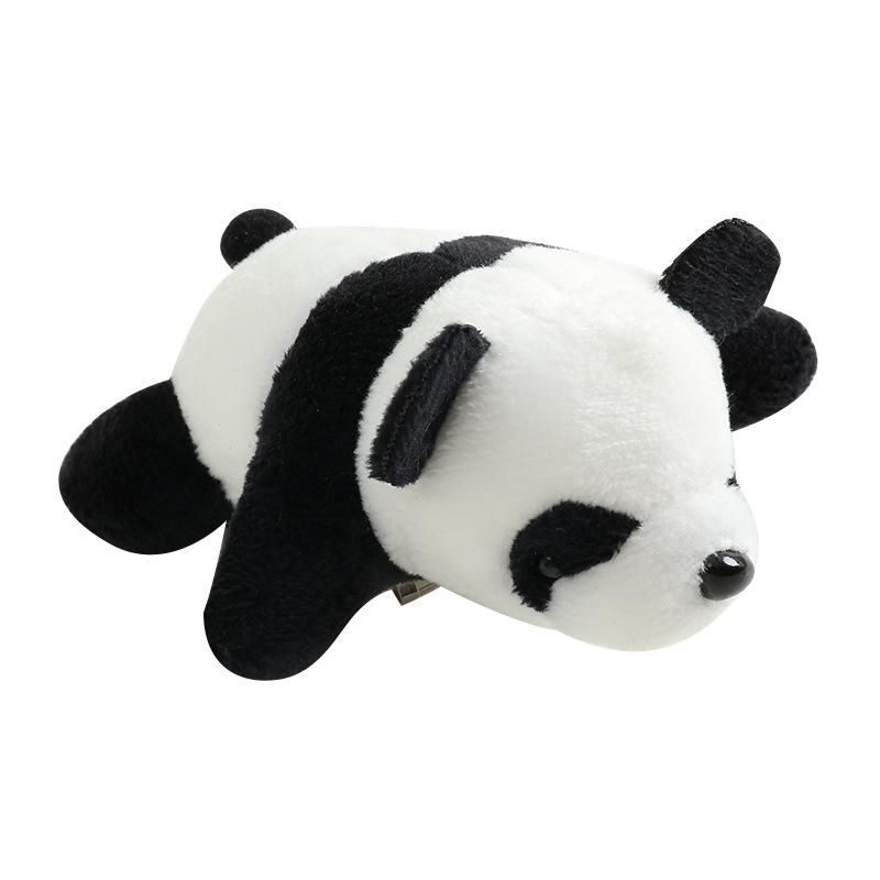 Cartoon Internet celebrity three-dimensional panda brooch, plush red panda doll ins lying down panda jewelry schoolbag pendant
