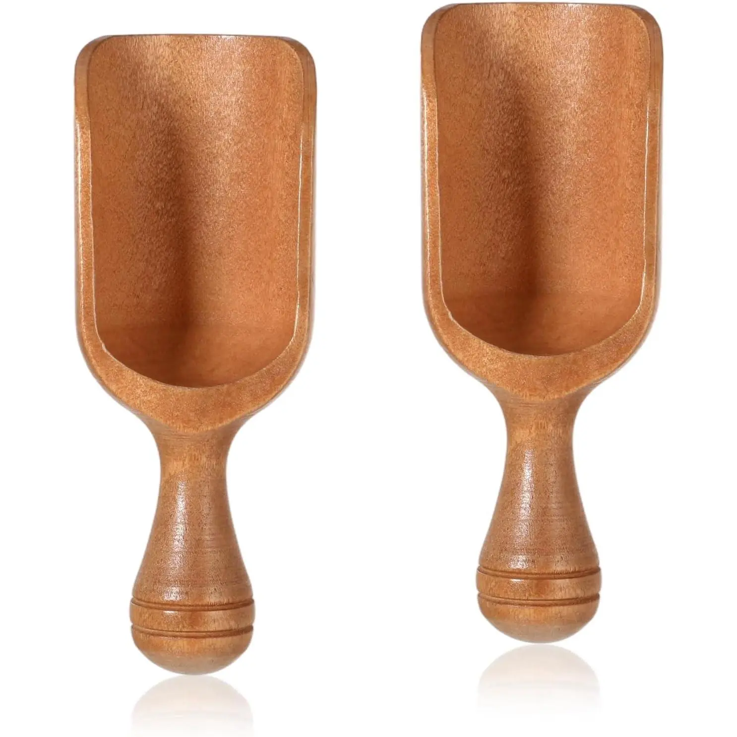Acacia Mini Wooden Spoons 2 count Wooden Coffee Scoops Multipurpose Measuring Spoons for Jars, Canisters, Ground Coffee, Sugar, Spices