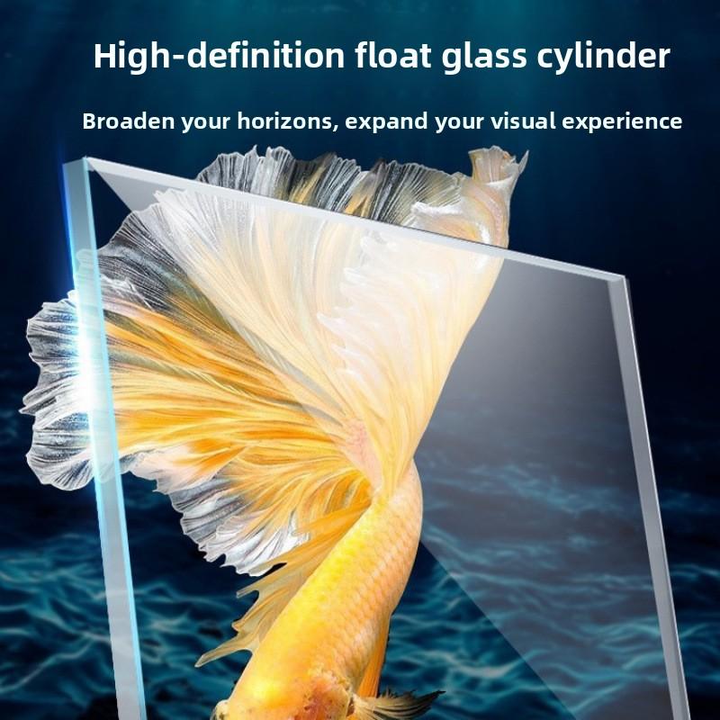 Curved Glass Fish Tank Small Living Room Fish Tank Glass Aquarium Ecological Goldfish Tank Home Aquarium