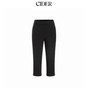 Cider Mid Rise Solid Legging Capri Pants