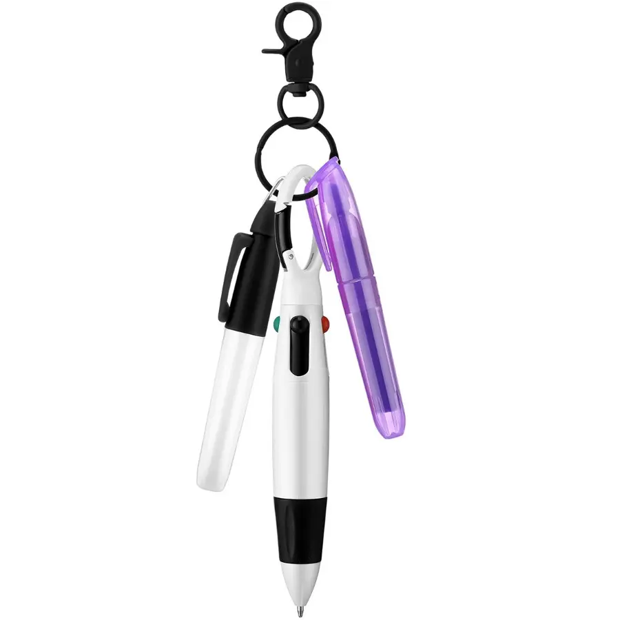 Nurse Pen Set with Retractable Scroll Keychain, ID Badge Clip & Nurse Character Badge Keychains, Professional Gift Accessory