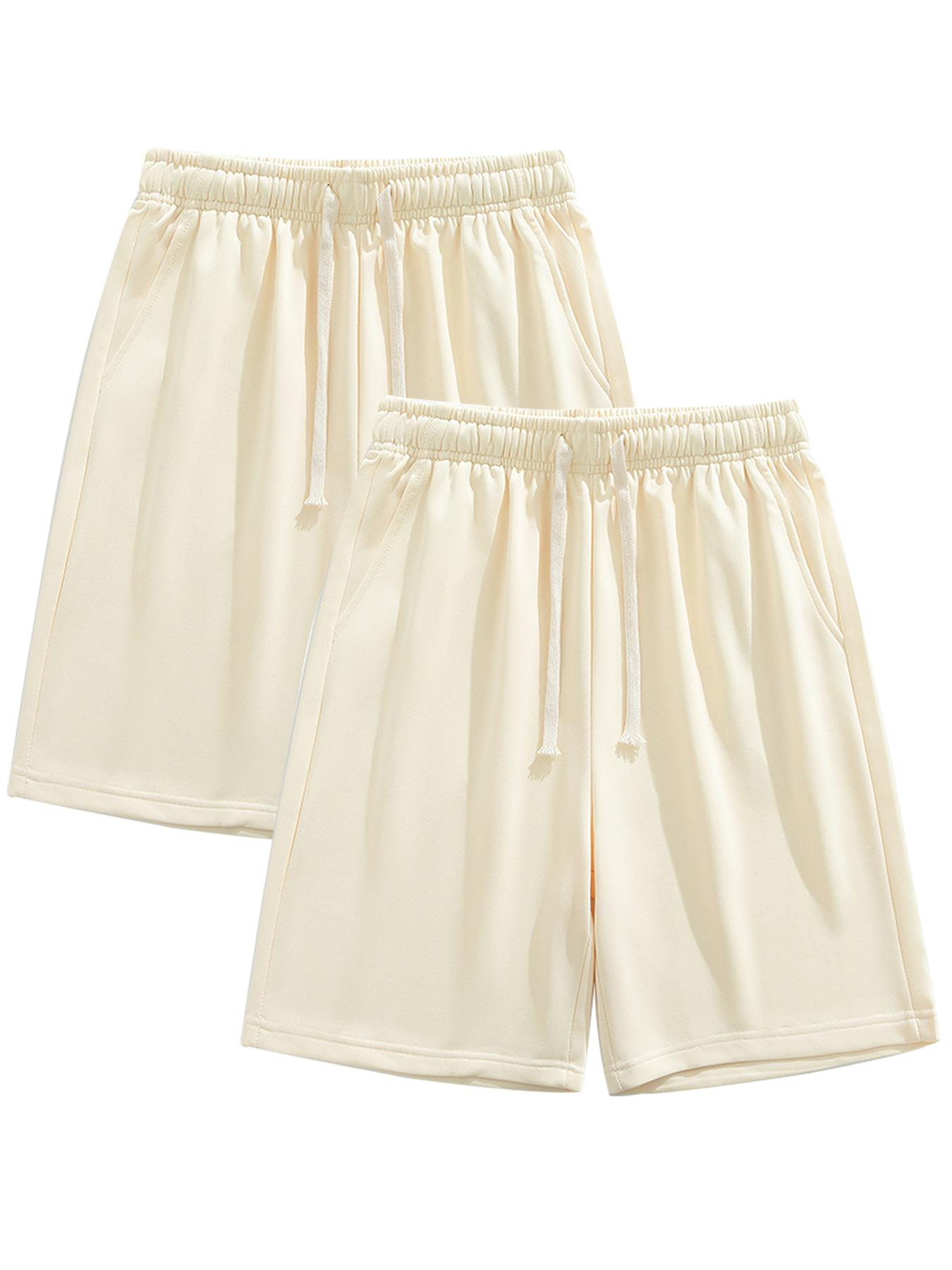 Men's Solid Color Drawstring Waist Shorts, Casual Regular Fit Pocket Shorts for Summer, Men's Bottoms for Daily Wear.