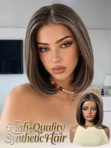 Topshe Monoo Bestseller, European Style Light Gradient Bob Wig, 10 Inches, No Clip-On, Easy to Wear, Perfect for Daily Use