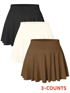 Women's Solid Color Skirt, Casual Comfy Breathable Skirt for Daily Wear, Ladies Bottoms for All Seasons