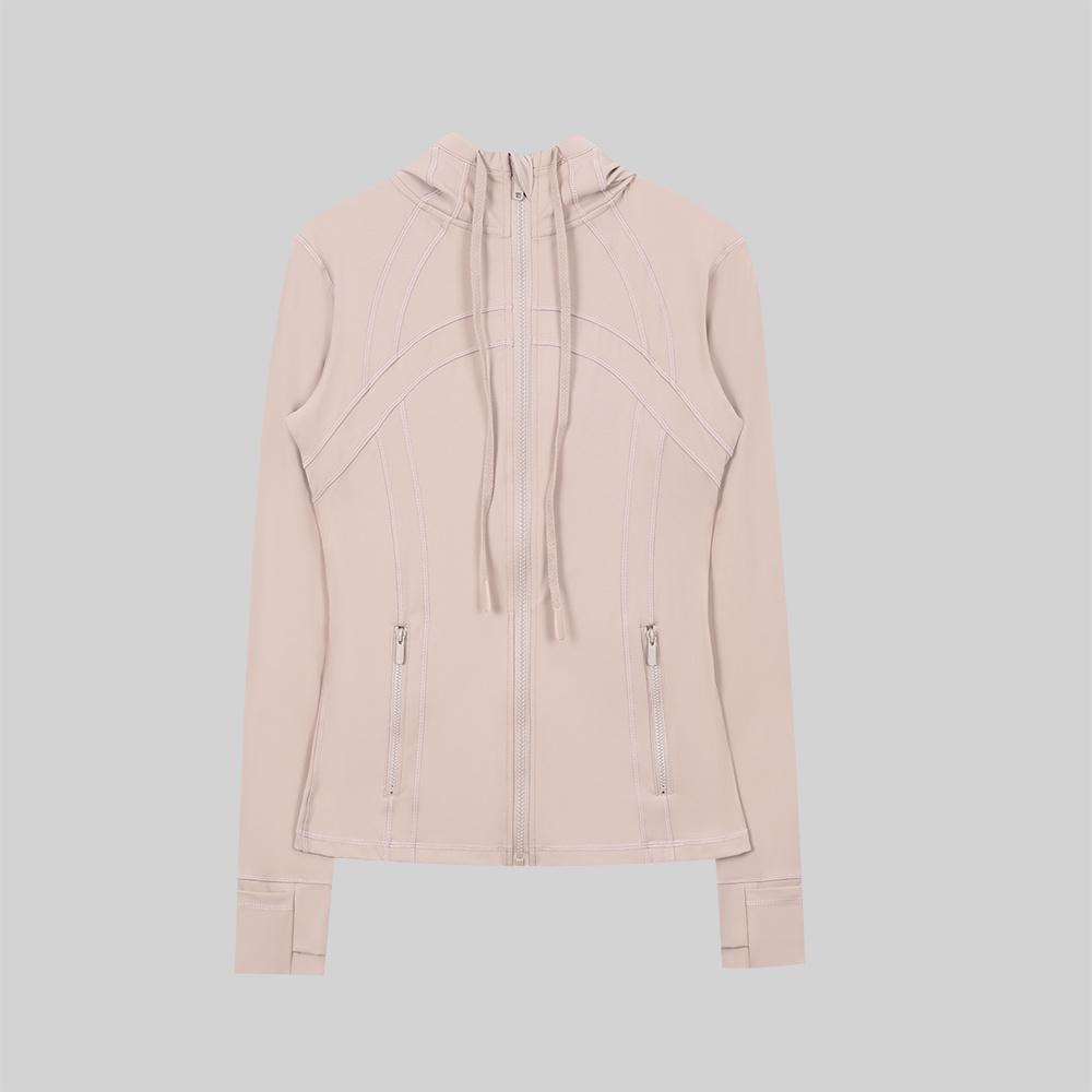 LULU  New hooded jacket for summer, thin, quick drying, slimming, tight fitting, sports and elastic jacket, slim fit