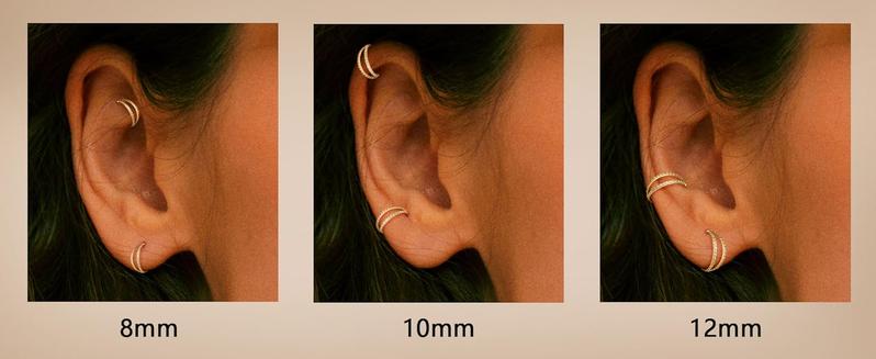 MILACOLATO G23 Titanium Nose Rings Hoops 16G 18G 20G Double Hoop Septum Click Nose Rings Lip Rook Lobe Tragus Helix Cartilage Daith Conch Earrings Clear CZ Paved Nose Piercing Jewelry for Women Men