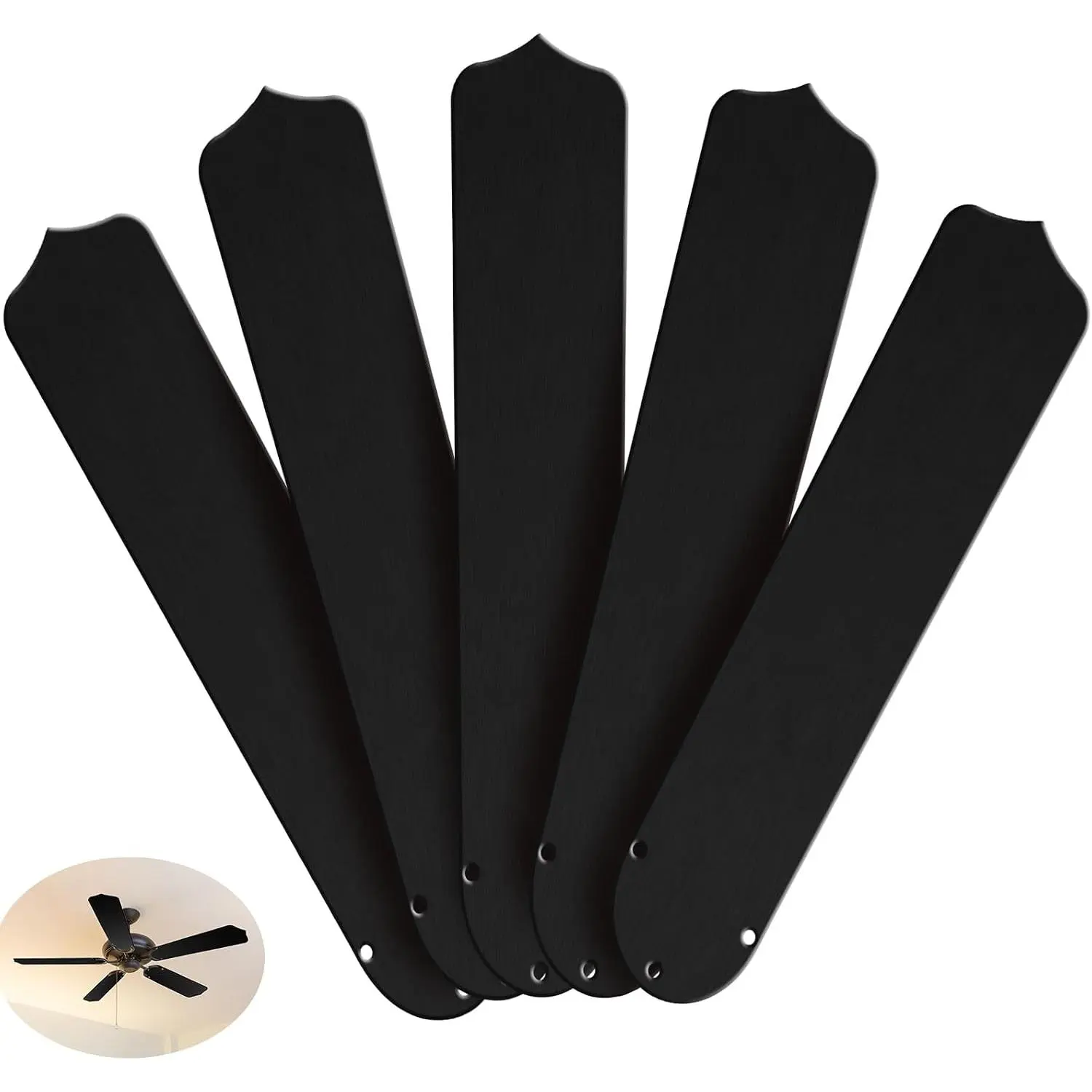 5 Pack 16 1/2"  Fan  for 42" Ceiling Fan  Weatherproof   for Broken Substitution Replacing Indoor Summer(Black)