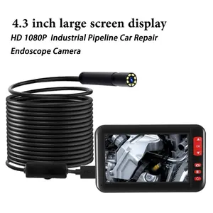 High-Definition 1080P Handheld USB Endoscope Camera, 4.3-Inch Screen, 10m Flexible Cable, Industrial Pipe Inspection, Car Repair Tool