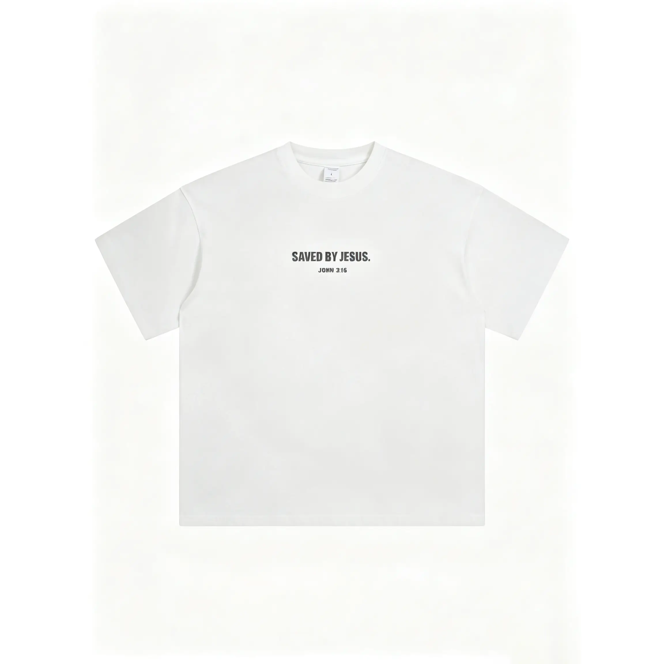 Saved By Jesus Graphic T-Shirt, Classic Casual Unisex Tee in Soft, Breathable, Comfy Religious Scripture Top (John 3:16)