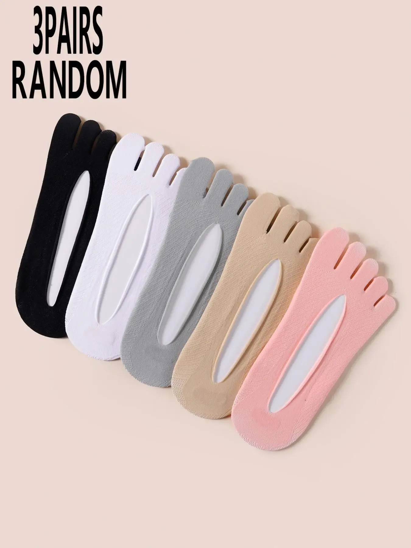 Women's Spring Summer Thin Mesh Plain Invisible Five-Finger Socks, Comfortable Breathable Casual Home Fashion Commute Socks, Casual Stylish Socks