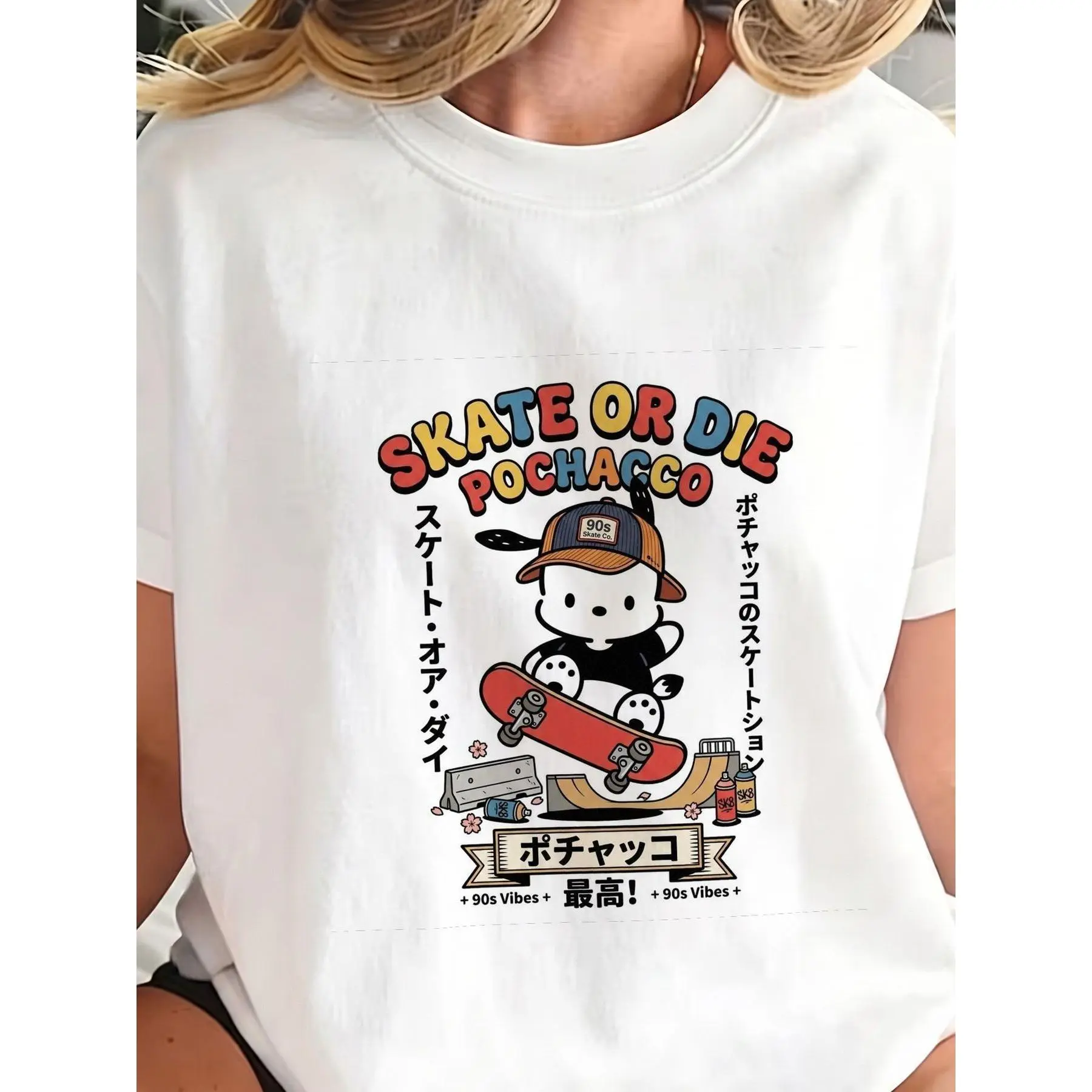 Pure T-shirt for, Retro 90s Y2K Aesthetic Skateboarding Graphic Tee, Streetwear Casual Crewneck, Soft Breathable Oversized Summer Top for Anime Fans, Birthday Gift, Back to