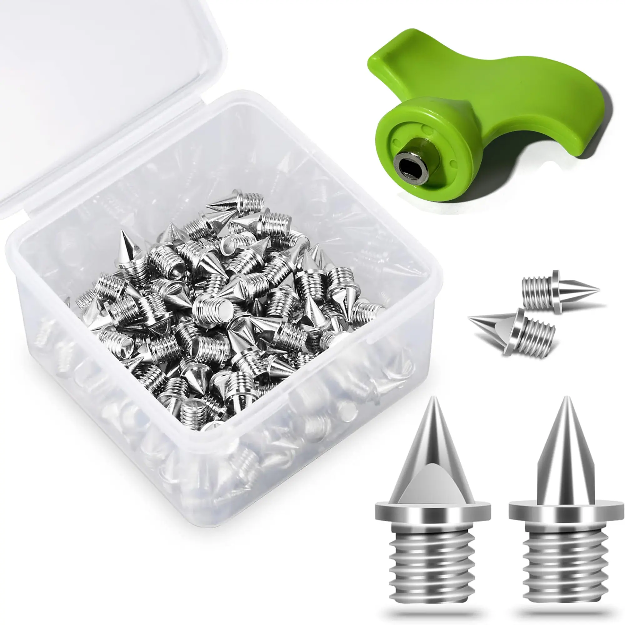 50pcs 1/4 Inch Steel Track Spikes, Wear Resistant Strong Grip, Running Shoe Replacements, Universal for Sprinting, Cross Country, Track & Field
