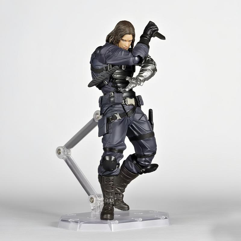 Kaiyodo Winter Soldier Revoltech Amazing Yamaguchi Bucky Barnes Captain America Anime Action Figures Movable Collectible Toys