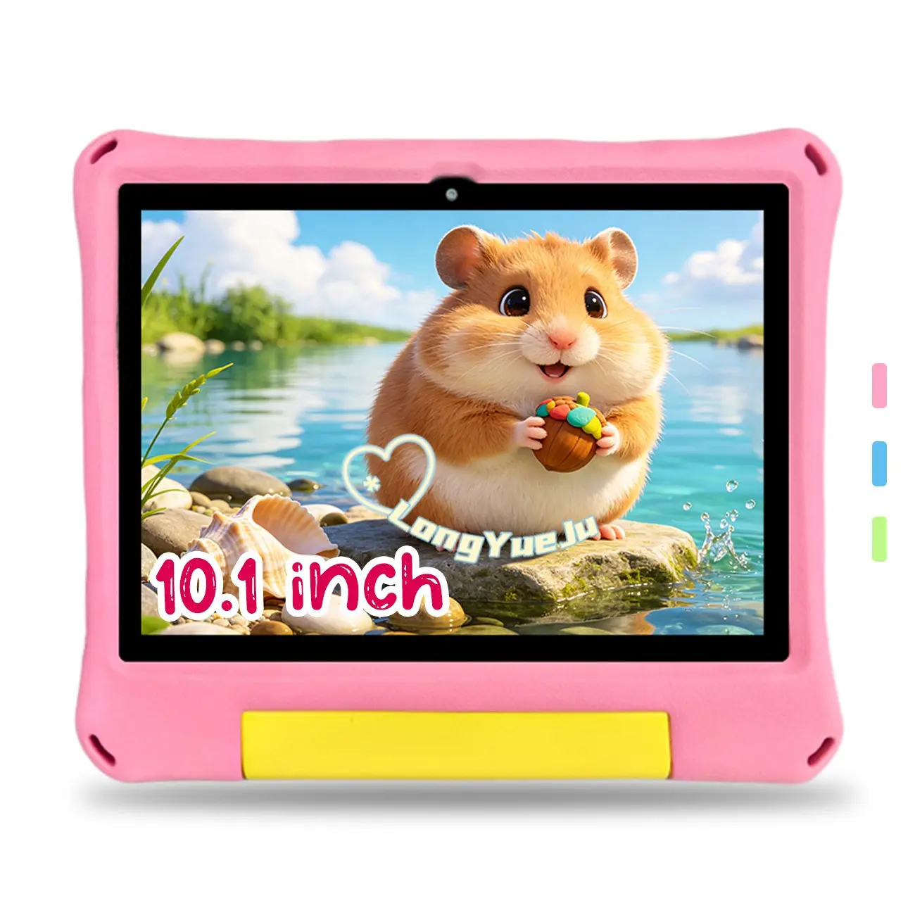 #SummerFinds 10.1 Inch Android Education Tablet, 5G WiFi & Bluetooth, HD Screen with Parental Control,Educational System, EVA Shockproof Case, Pink Blue Green Orange, Ideal Holiday Gift, USB Cable Included, No Power Adapter