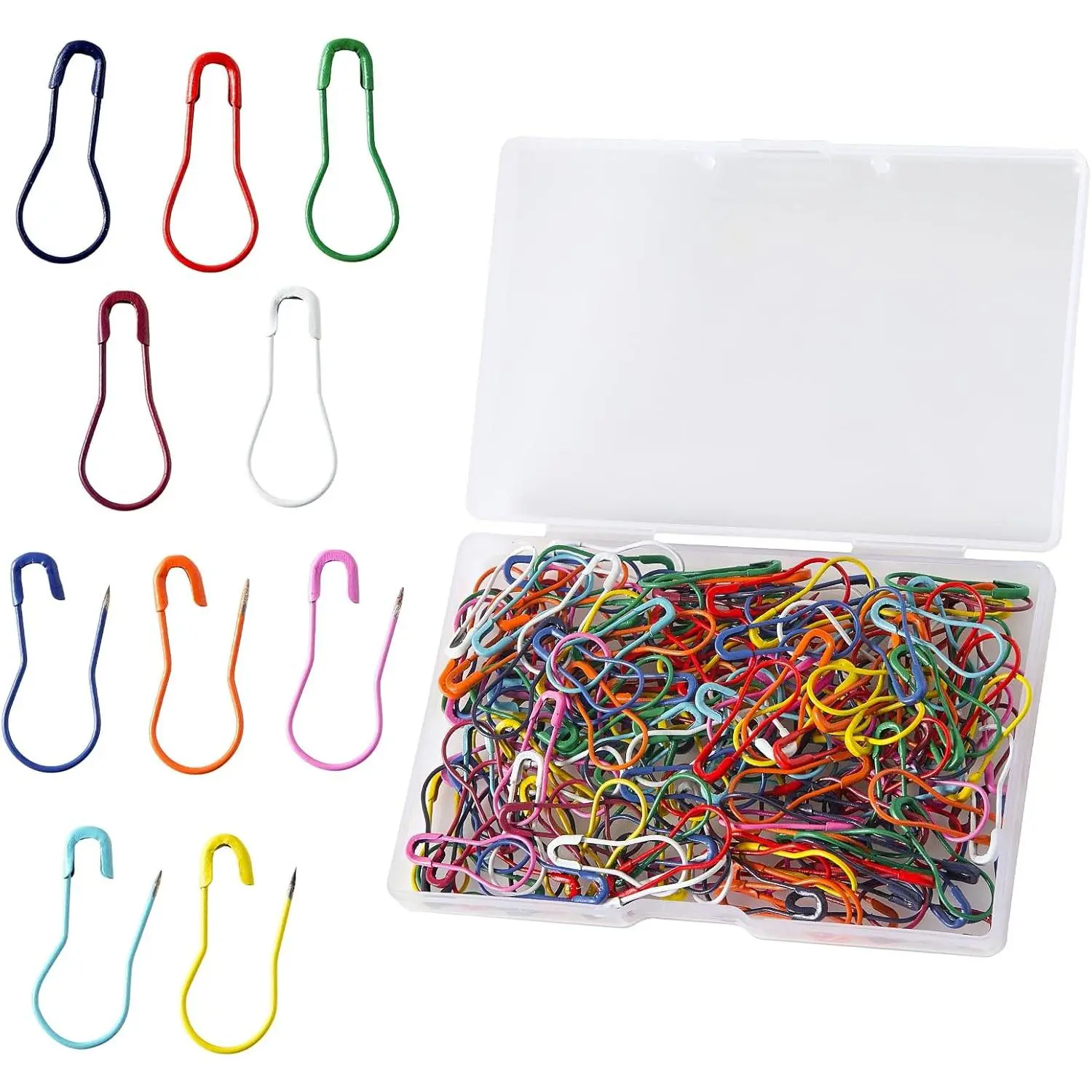 200 count Safety Bulb Pins, Colors Bulb Pin Gourd Safety Pin Metal Calabash Clothing Tag Pins for Knitting and DIY Project Craft Project,  Accessories
