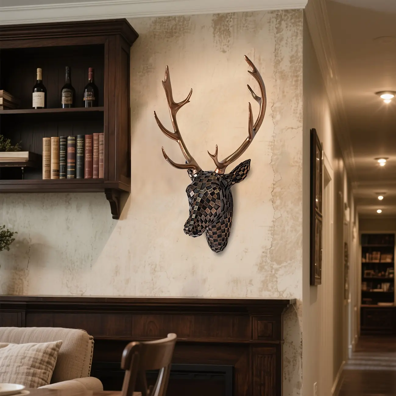 Mosaic Deer Head Wall Sculpture, Animal Art, Bedroom Bedside Decor, Soft Art Atmosphere, Relaxing Emotions, Cozy and Elegant Space Addition