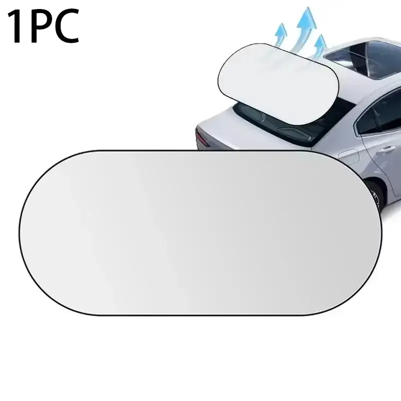 Universal Rear Car Window Sun Shade Cover, High‑Density Titanium Silver Fabric Sunshade, Heat Insulation Sun Blocker, Easy‑Install Foldable Sun Visor for Auto Back Windshield