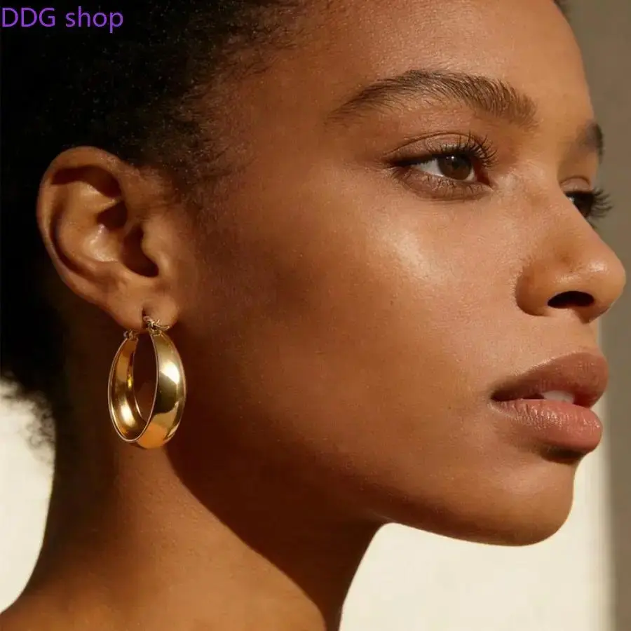30mm Large Hoop Earring, 14K Gold Plated Hoops Large Earring Lightweight Chunky Hoops Earring for Women, Dainty Winter Earrings