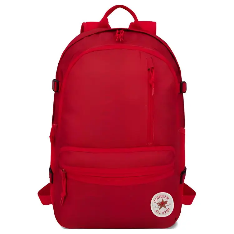 Converse Polyester Backpack for Men and Women, Zippered Logo Design, Red