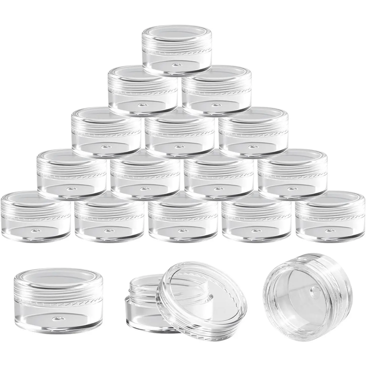 Sample Jars with  5g - 50 Pack Small Plastic Containers | Clear Sample  Jars for Skincare,  Cream, Lip Balm and Travel,  Empty Refillable Jars