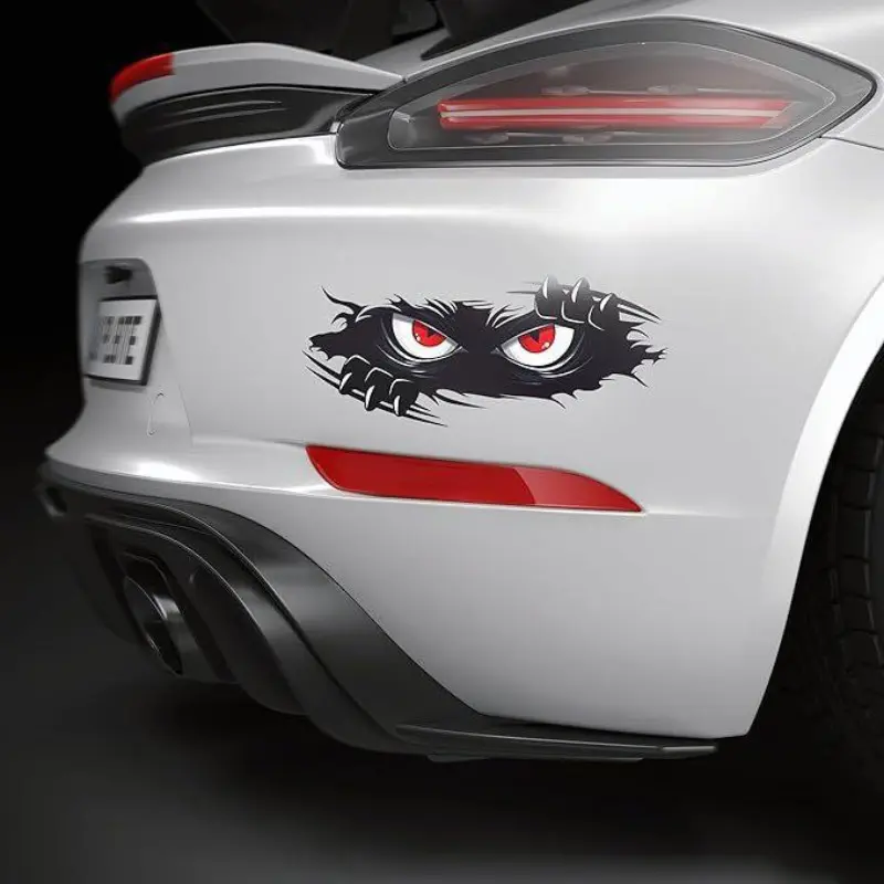 Funny Angry Cat Eye Stickers, Peep Hole Cat Decals for Car, Motorcycle, Wall Decor, Fun and Unique Adhesive Art, Vehicle Decoration