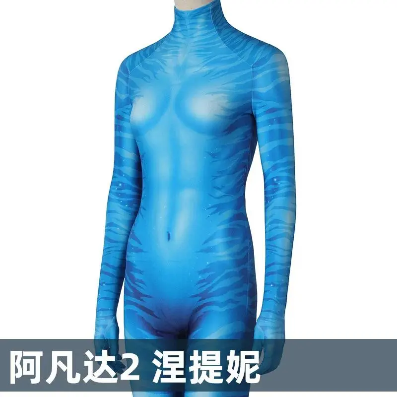 Neytiri Cosplay Women Costume Avatar 2 Movie The Way Of Water Roleplay Fantasia Woman Jumpsuit Mask Tail Halloween Disguise