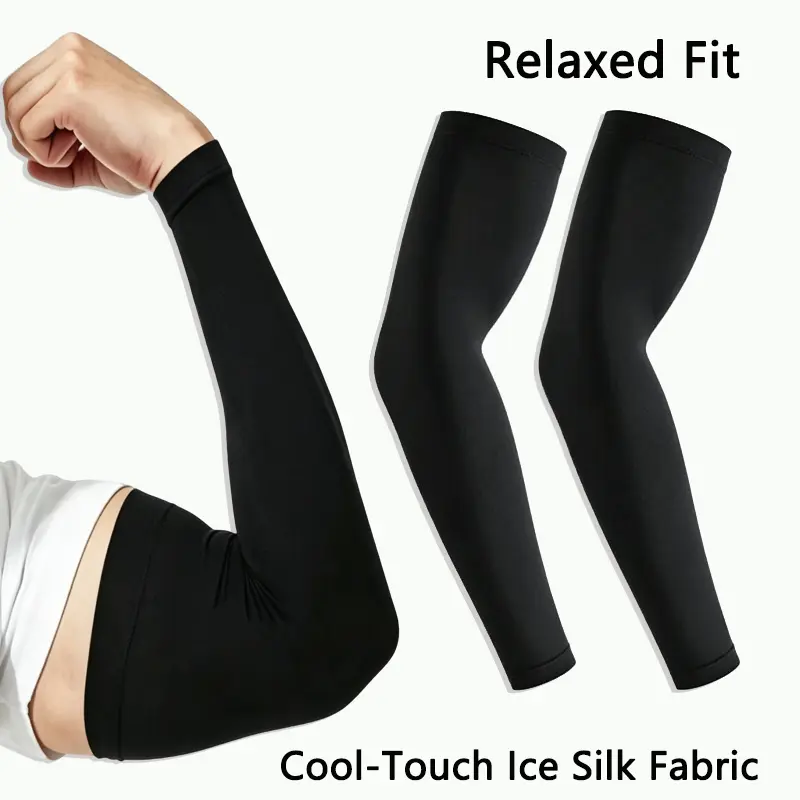 Cooling Arm Sleeves for Men & Women, Solid Stretch-Fit Nylon with UPF 50+ Sun Protection for Cycling Class, Pickleball & Travel, Men's Accessories, Gardening, Casual Use, Cyclists, Daily Walks, Compact, Arm Sleeves Cover, Cooling Arm Covers