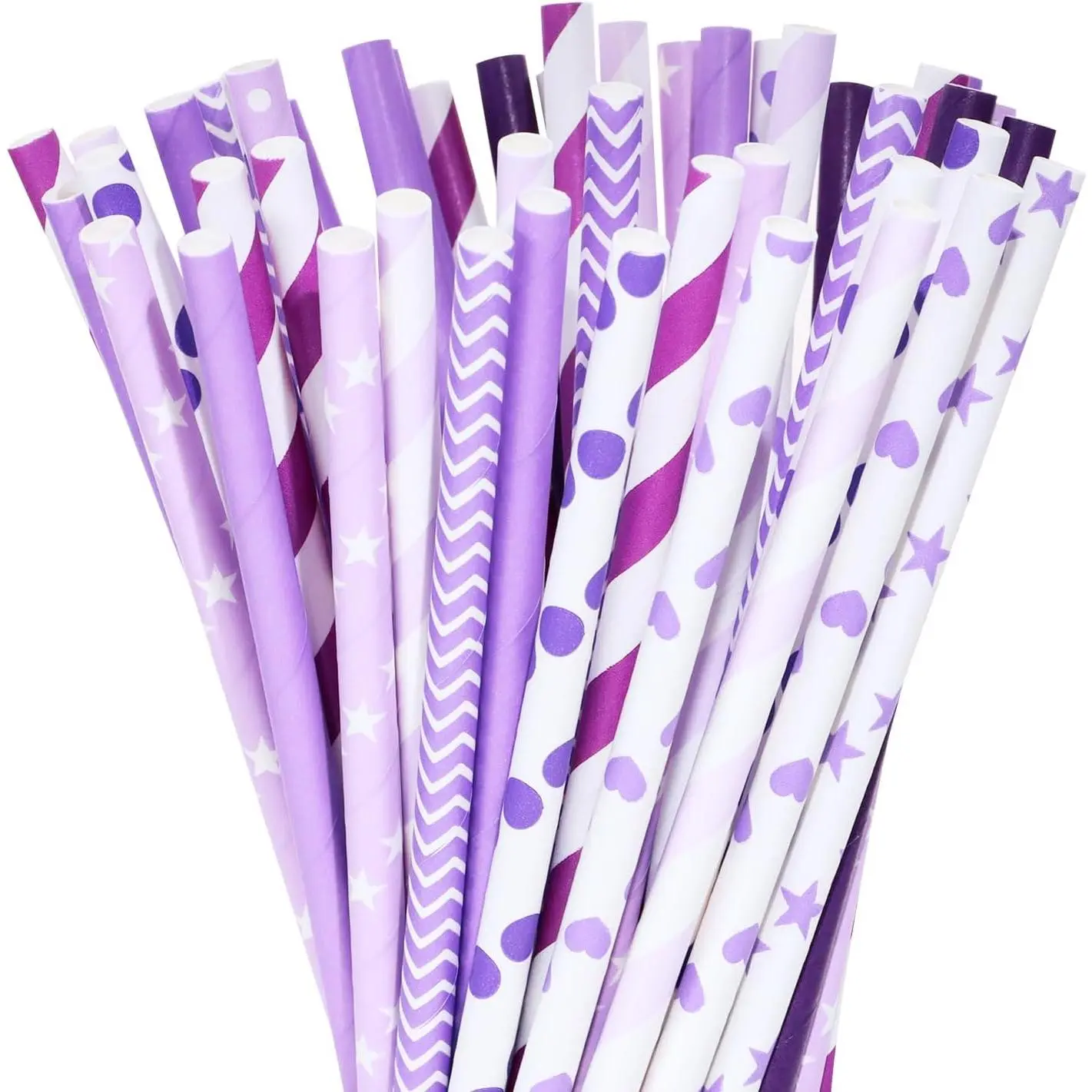 Paper Straws 50 count  Disposable Drinking Straws for Birthday Christmas Wedding Halloween Bridal Shower  Juice Party Decoration (50,  )