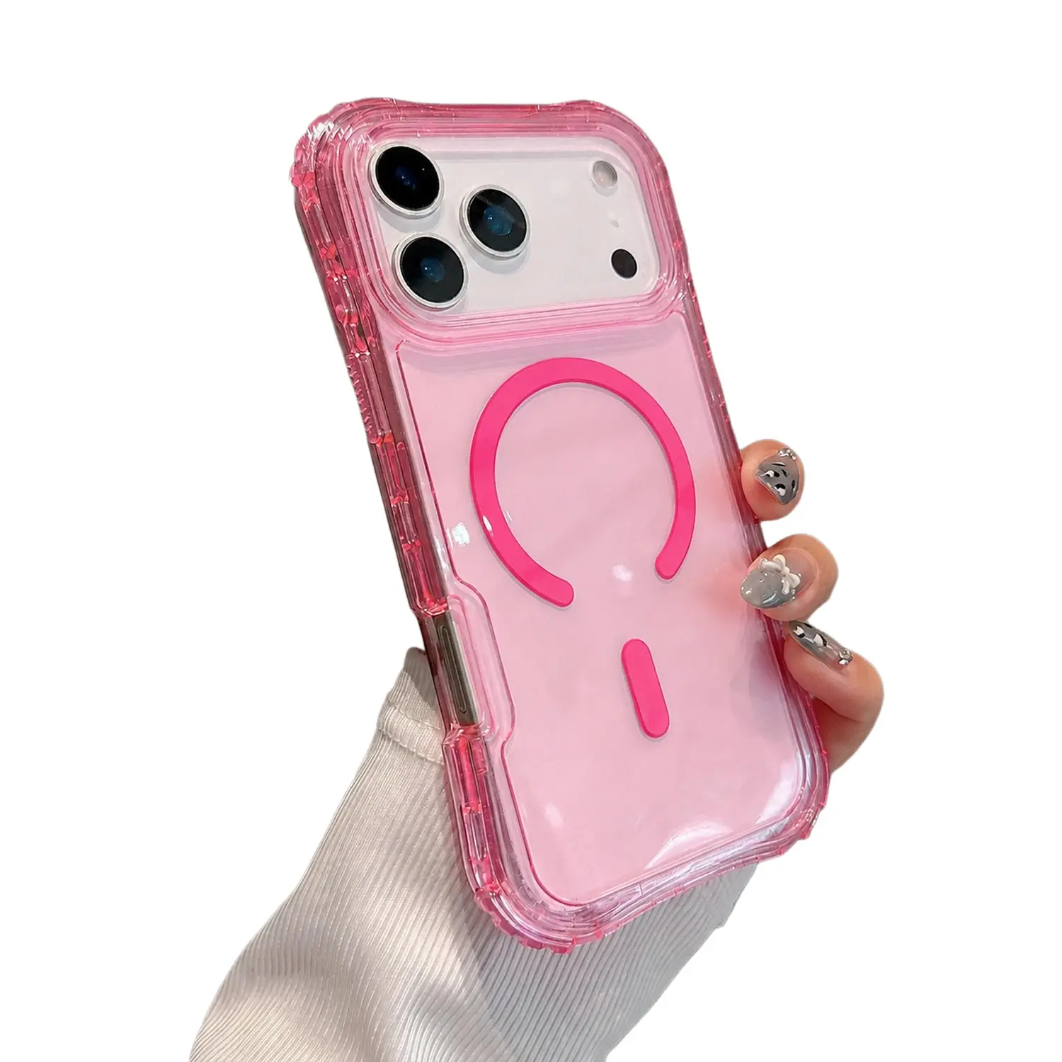 Crystal Clear Magnetic Case Compatible with iPhone 17/16/15/14/13/12 Pro Max, MagSafe Compatible, 3-Layer Rugged Shockproof Phone Case, Heavy-Duty Bumper with Anti-Drop Protection