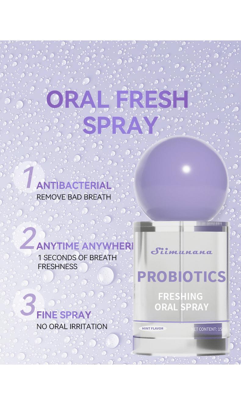 15ml Probiotic Oral Spray - Long-Lasting Freshness & Daily Oral Care, Portable Gentle Breeze Mist for Fresh Breath Sugar-Free & Must-Have Travel Essentials Breath Freshener