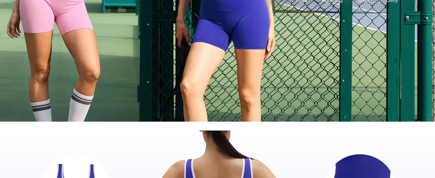 Women 2 Piece Workout Sets Built in Bra Yoga Tank Top High Waisted Tummy Control Biker Shorts