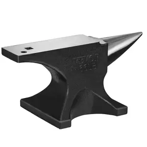 【DealsForYouDays】VEVOR Single Horn Anvil, 66Lbs Cast Steel Anvil, High Hardness Rugged Round Horn Anvil Blacksmith, with Round and Square Hole, Large Countertop and Stable Base, Metalsmith Tool for Bending and Shaping