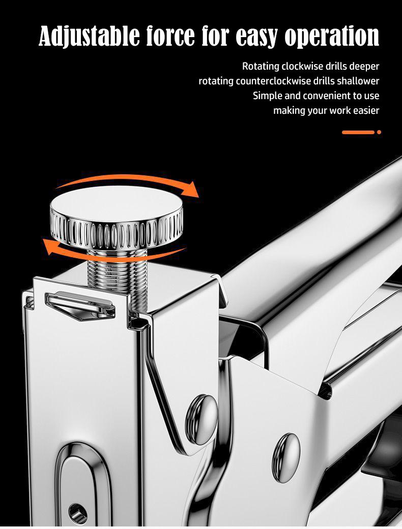 1 Count Extra Heavy Duty Staple Gun with 800pcs Staples, Multifunctional Upholstery Stapler for Fixing Material, Decoration, Carpentry, Furniture, Door and Window