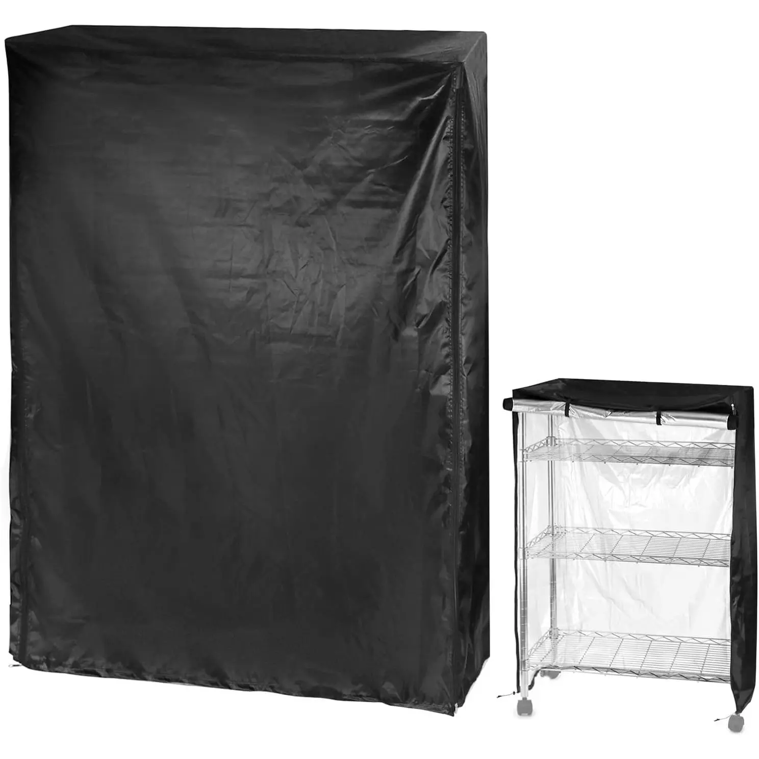 Storage Shelving Unit Cover, Wire Rack Cover for Shelf 48"x18"x72", 210D Oxford Cloth, Keeps Rack Clean, for , Office, Storage, Garage, Black