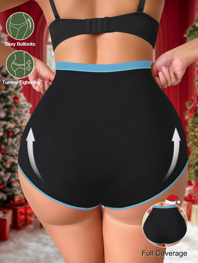 QUASTI 9PCS High-Waist Letter Collision Color Splicing Design Panties, Milk Silk High Elasticity Underwear for Women, Soft Comfortable Bold Color Blocks Design Pure Cotton Crotch, S-XXL