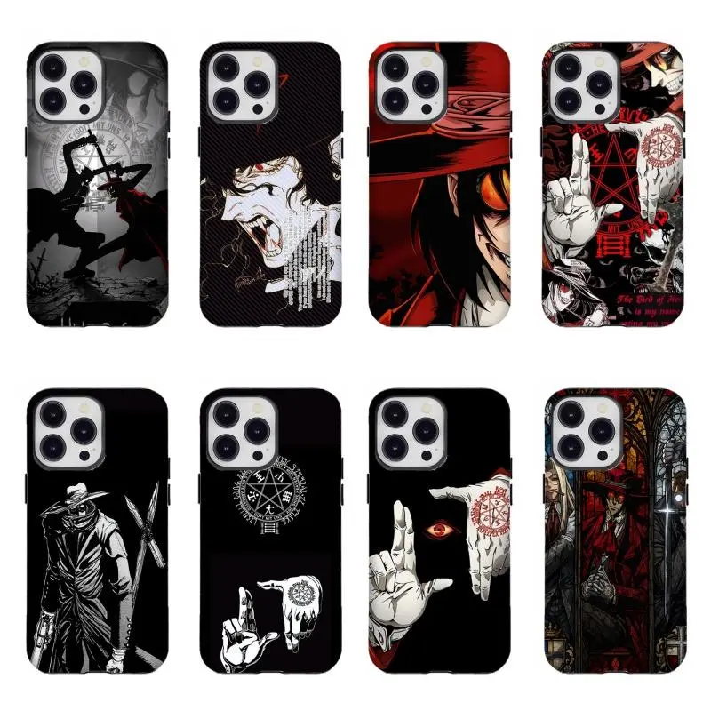 Hellsing Alucard Custom Smartphone Casing - Dark Gothic Vampire Anime Aesthetic, Drop-Resistant Handheld Cellphone Device Accessory, Compatible for iPhone 11-17 and for Samsung S21-S25, Ideal Gift for Her
