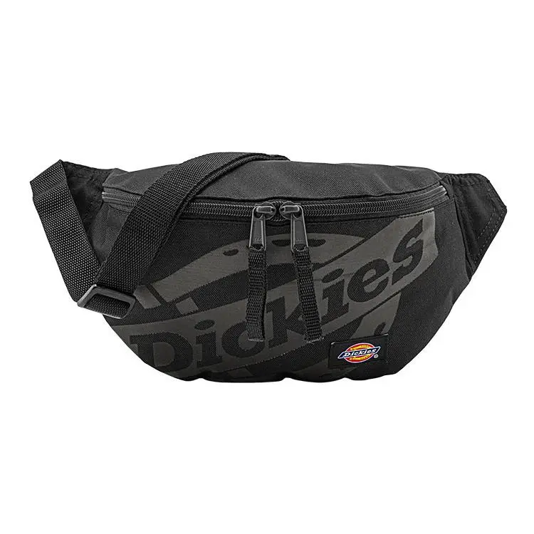 Dickies Letter Logo Print Sporty Waist Bag for Men and Women – Black