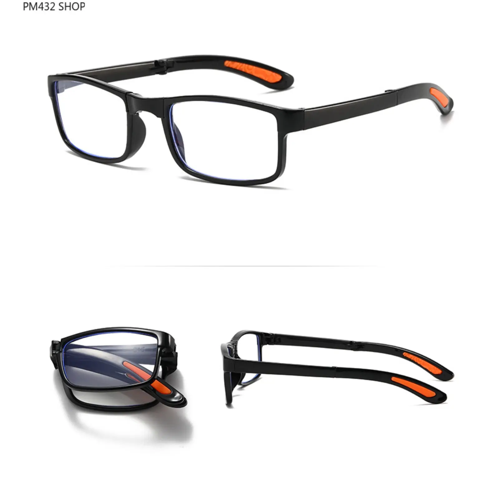 Foldable Anti Blue Light Reading Glasses, High Definition Portable Presbyopic Eyeglasses, Clear Vision Elderly Glasses for Daily Reading and Indoor Use