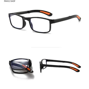 Foldable Anti Blue Light Reading Glasses, High Definition Portable Presbyopic Eyeglasses, Clear Vision Elderly Glasses for Daily Reading and Indoor Use